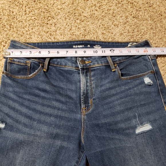 OLD NAVY Mid Rise Jeans Womens Size 12 Short Power Slim Straight Leg Denim - Picture 12 of 13